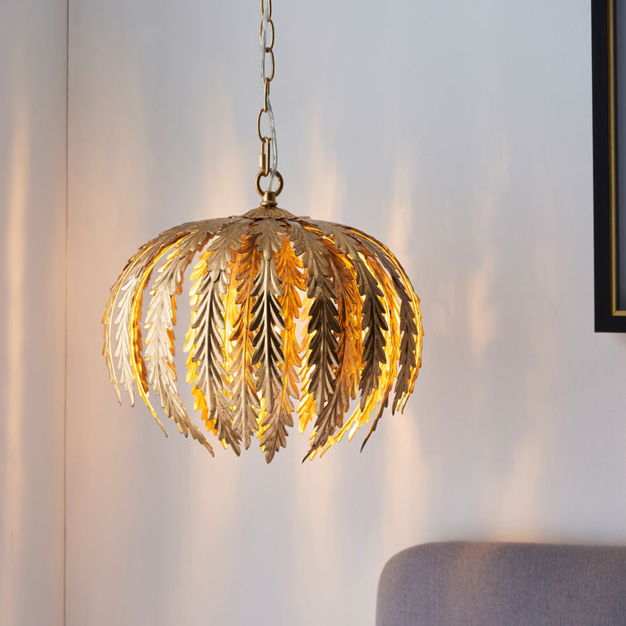 Delphine Gold Leaf Ceiling Light Pendant