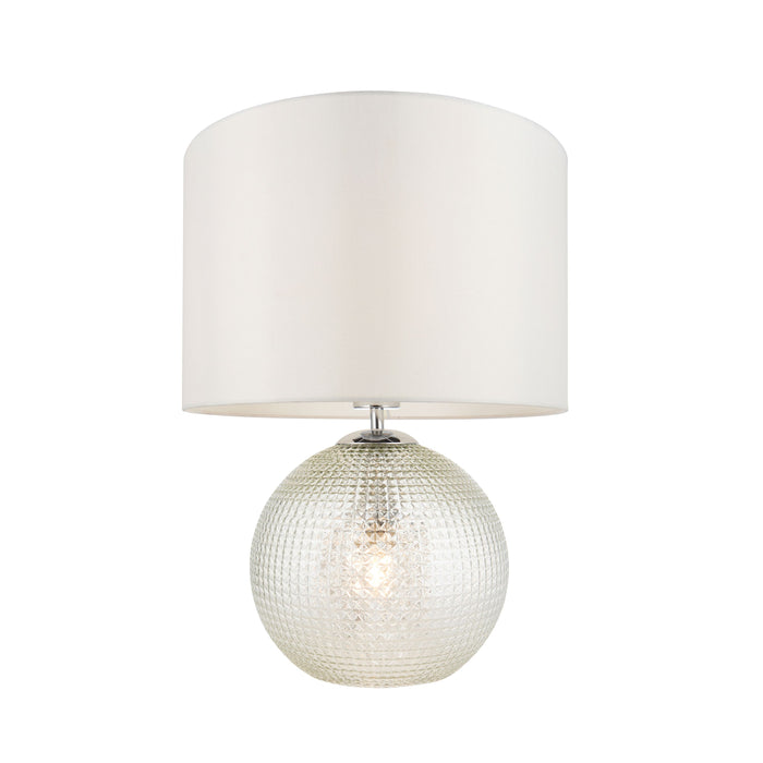 Knighton Clear Glass Table Lamp With Natural Shade