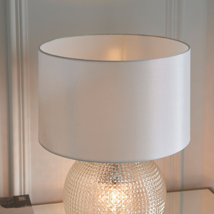 Knighton Clear Glass Table Lamp With Natural Shade