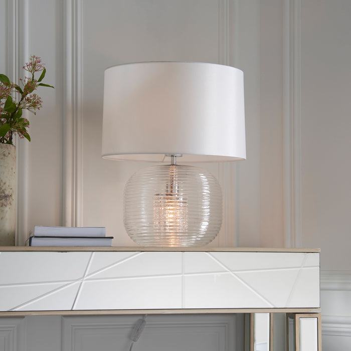 Westcombe Clear Glass Table Lamp With Shade