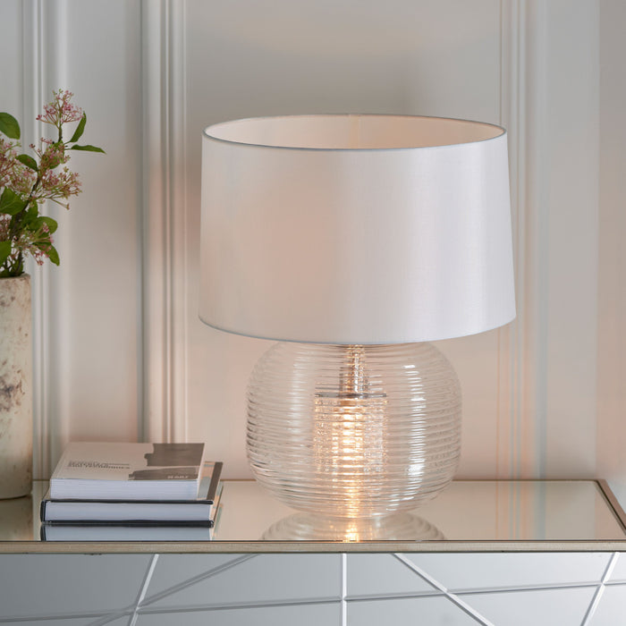 Westcombe Clear Glass Table Lamp With Shade