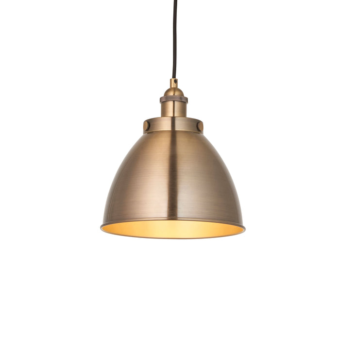 Franklin Antique Brass Industrial Pendant Ceiling Light - Small