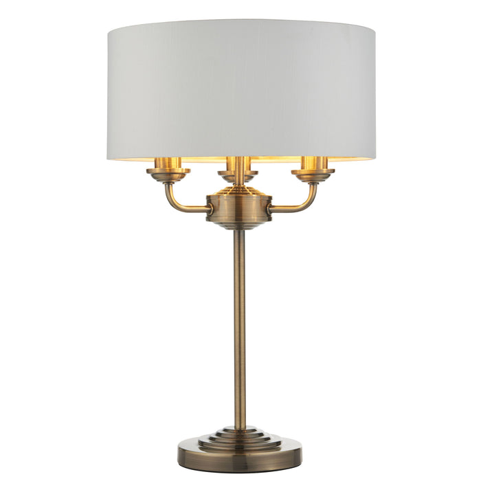 Highclere 3 Light Table in Antique Brass