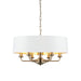 Highclere Six Pendant Light in Antique Brass