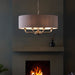 Highclere 8 Pendant Light in Natural Linen with Chrome Finish