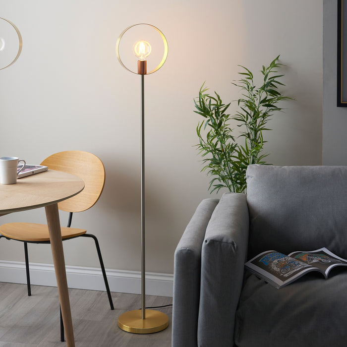 Hoop Lamp Floor in Brushed Gold