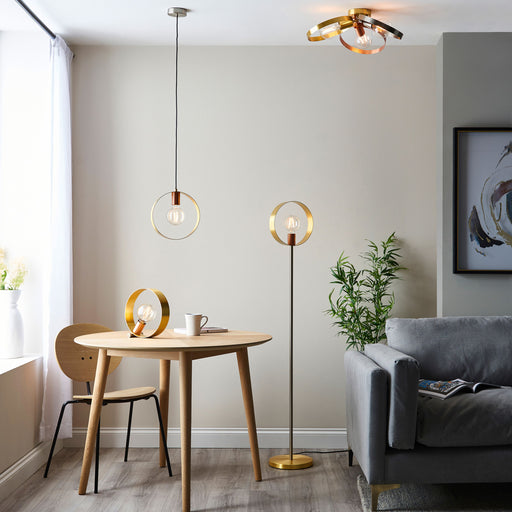 Hoop Lamp Floor in Brushed Gold