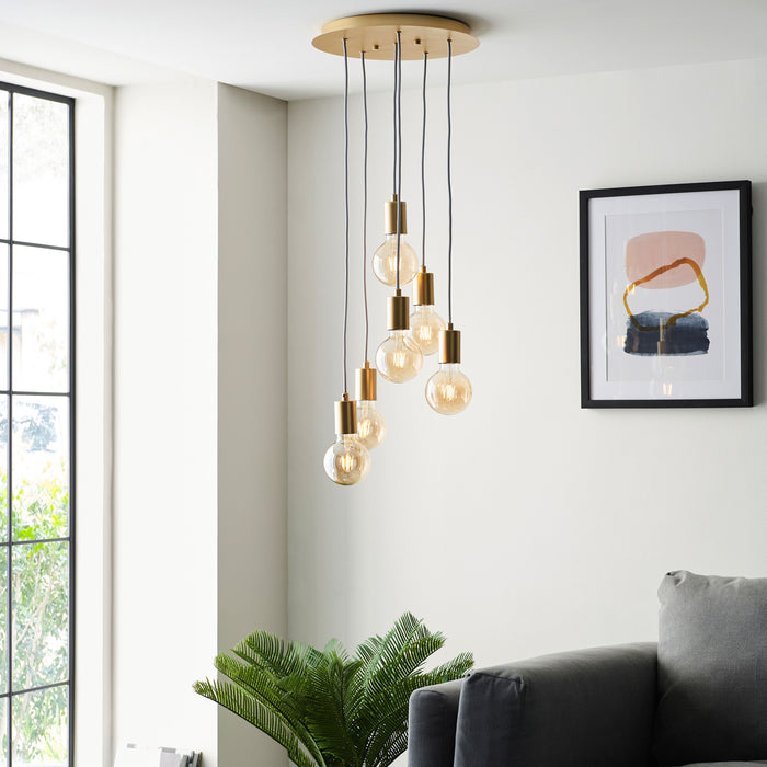 Studio Pendant Light Multiple in Satin Brass