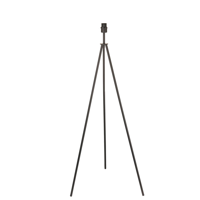 Tripod Black Metal Floor Lamp With Natural Shade