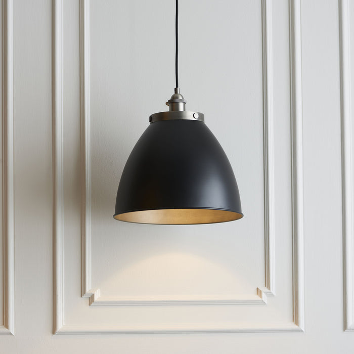 Franklin Black & Pewter Industrial Pendant Ceiling Light