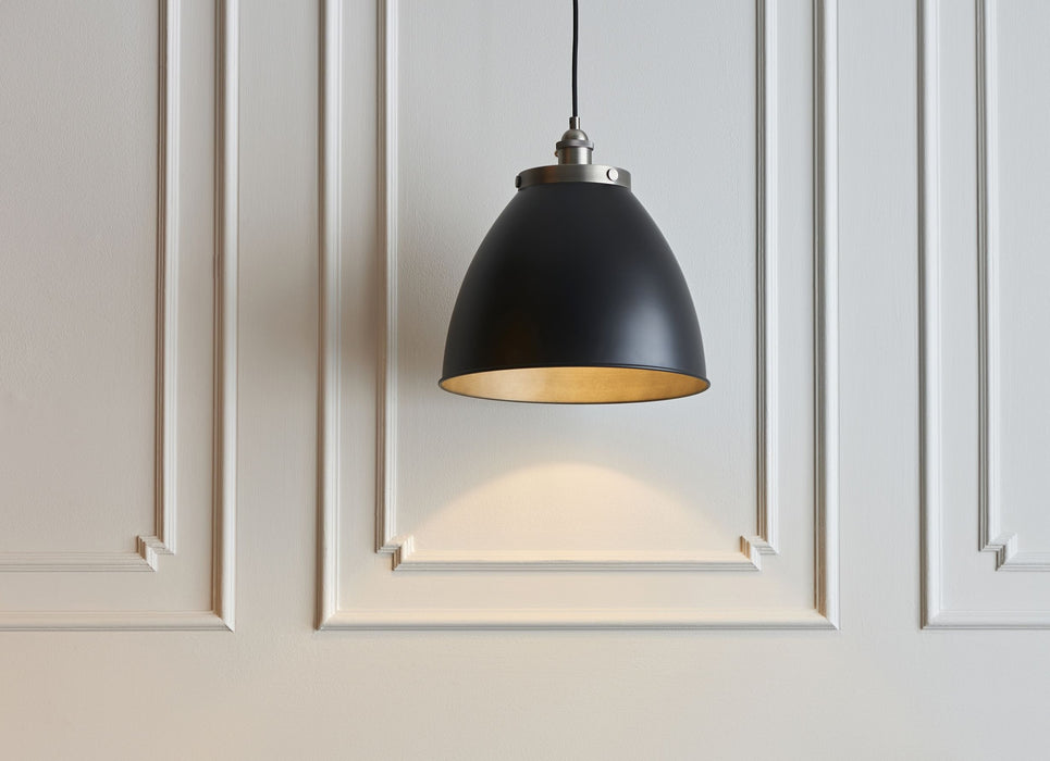 Franklin Black & Pewter Industrial Pendant Ceiling Light