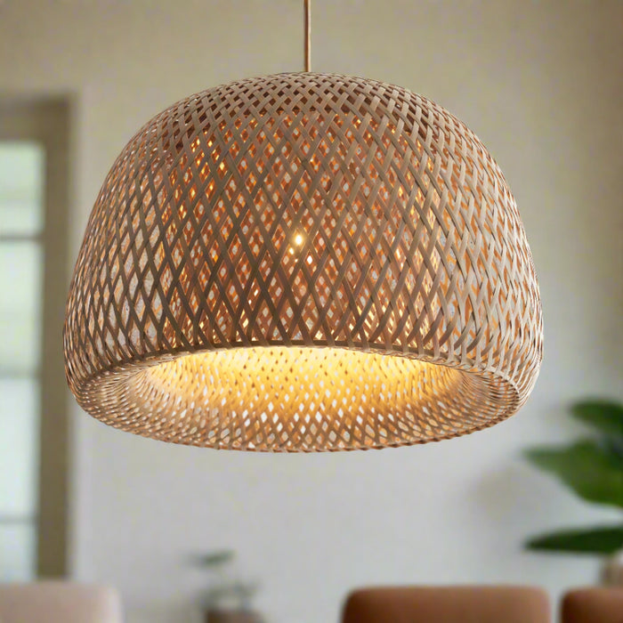 Natural Bali Rattan Dome Ceiling Pendant Light