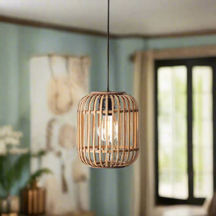 Nature-Inspired Bamboo Pendant Light with Minimalist Design