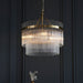 Contemporary Antique Brass Chandelier with Clear Glass Rods