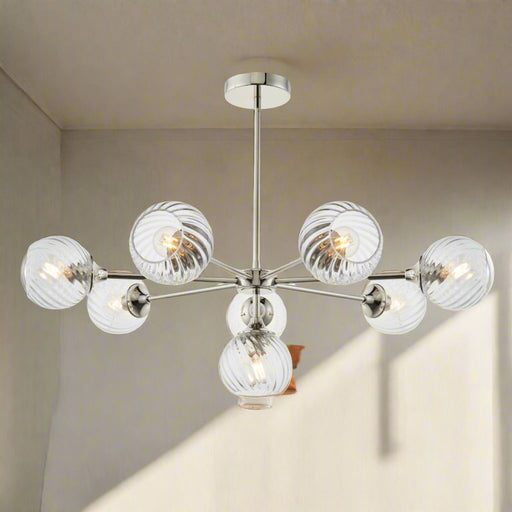 Allegra Nickel & Glass Ceiling Light