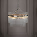 Contemporary Polished Nickel Chandelier with Clear Glass Rods