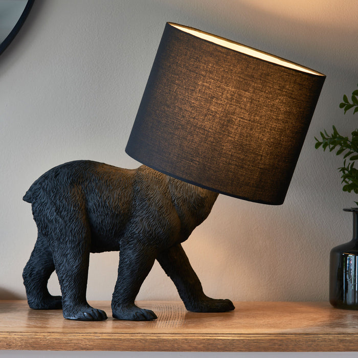 Barack Bear Table Lamp in Black