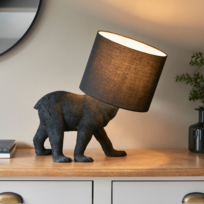 Barack Bear Table Lamp in Black