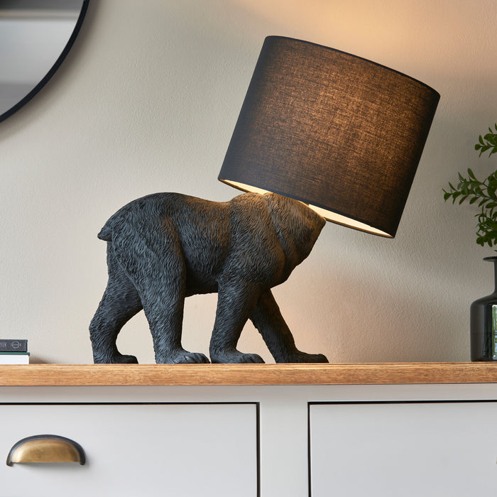 Barack Bear Table Lamp in Black