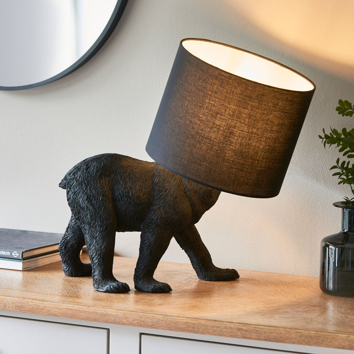 Barack Bear Table Lamp in Black