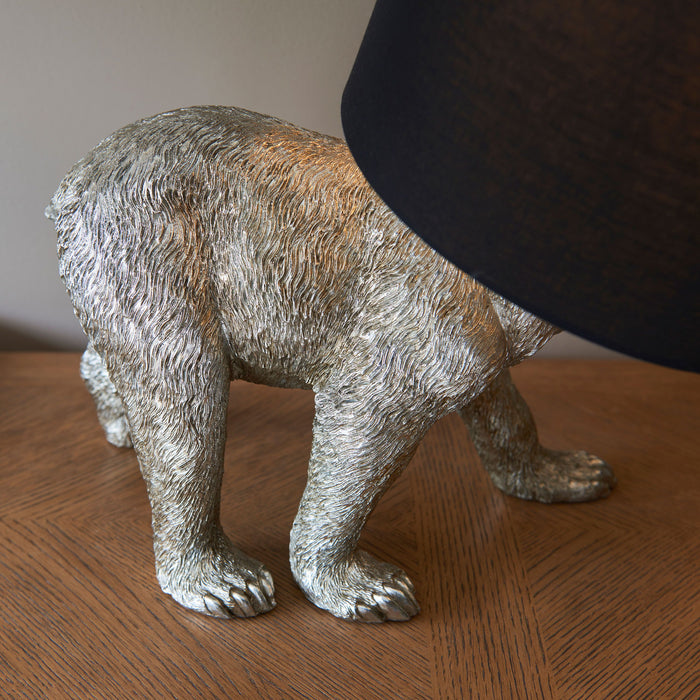 Barack Bear Table Lamp in Vintage Silver