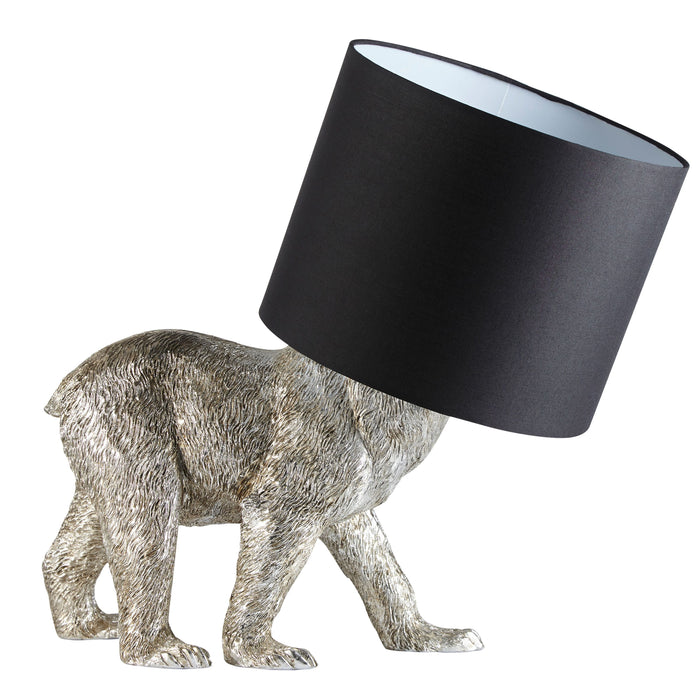 Barack Bear Table Lamp in Vintage Silver