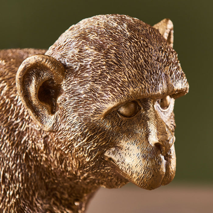 Playful Gold Monkey Table Lamp with Tail Bulb Holder