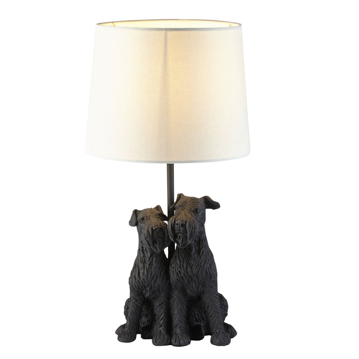 Pair of Westies Dogs Table Lamp, Black