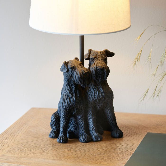 Pair of Westies Dogs Table Lamp, Black