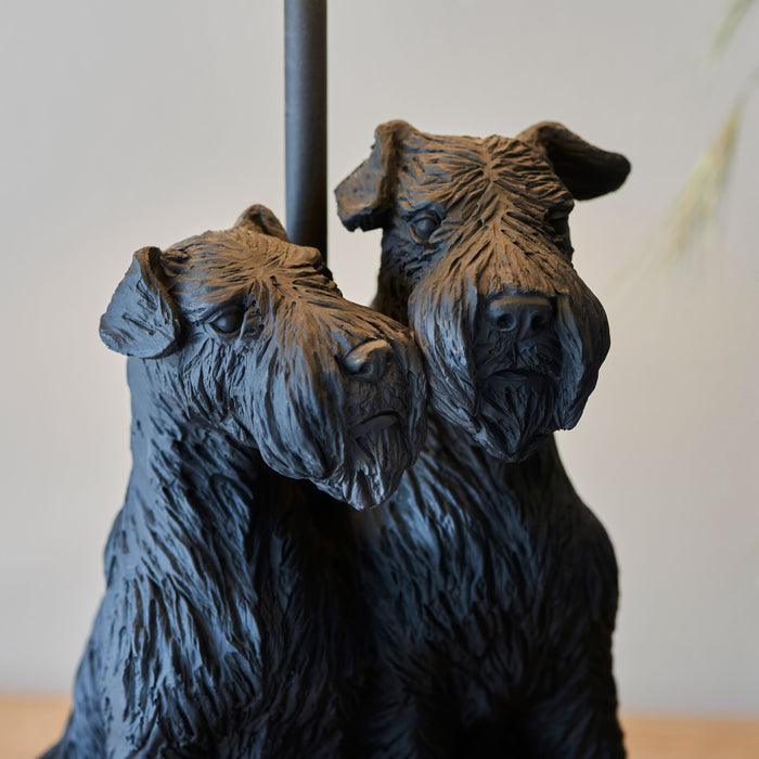 Pair of Westies Dogs Table Lamp, Black