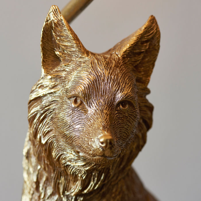 Gold & Black Fox Table Lamp