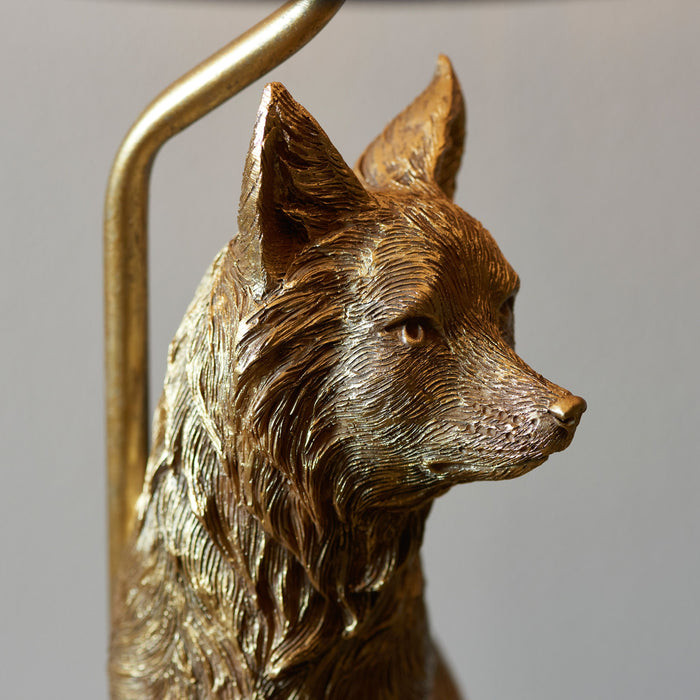 Gold & Black Fox Table Lamp