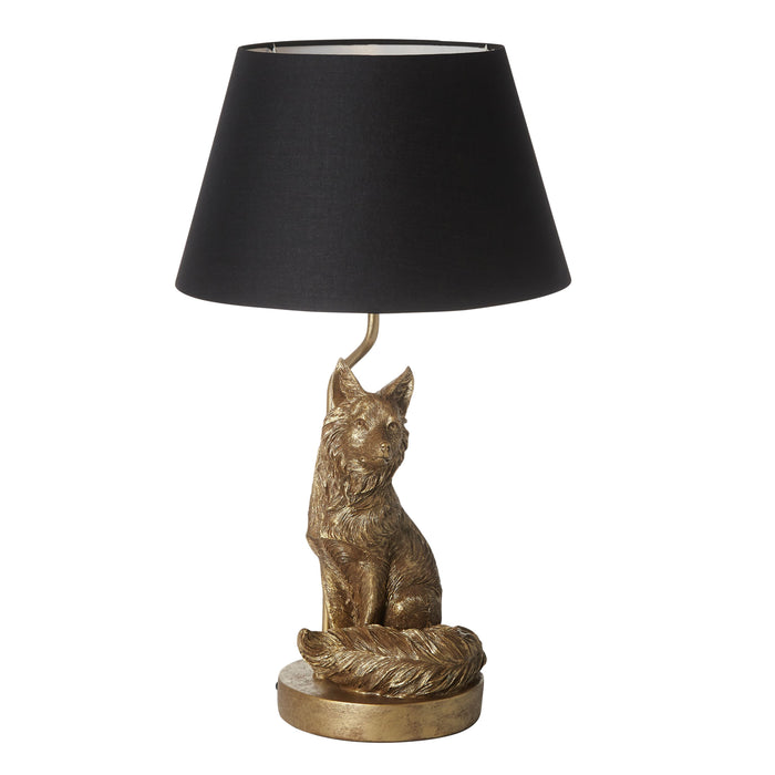 Gold & Black Fox Table Lamp