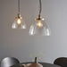 Hansen Silver & Clear Glass Single Pendant Ceiling Light