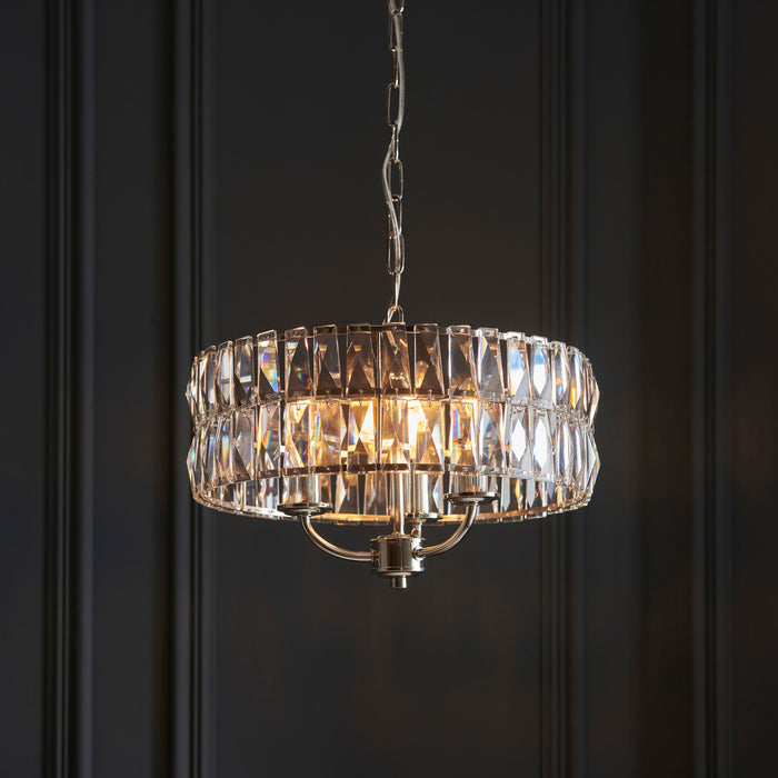 Clifton Nickel & Glass Ceiling Pendant Light