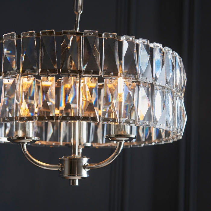 Clifton Nickel & Glass Ceiling Pendant Light