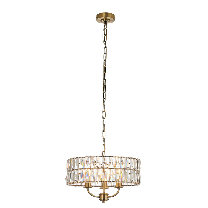 Clifton Antique Brass & Glass Ceiling Pendant Light