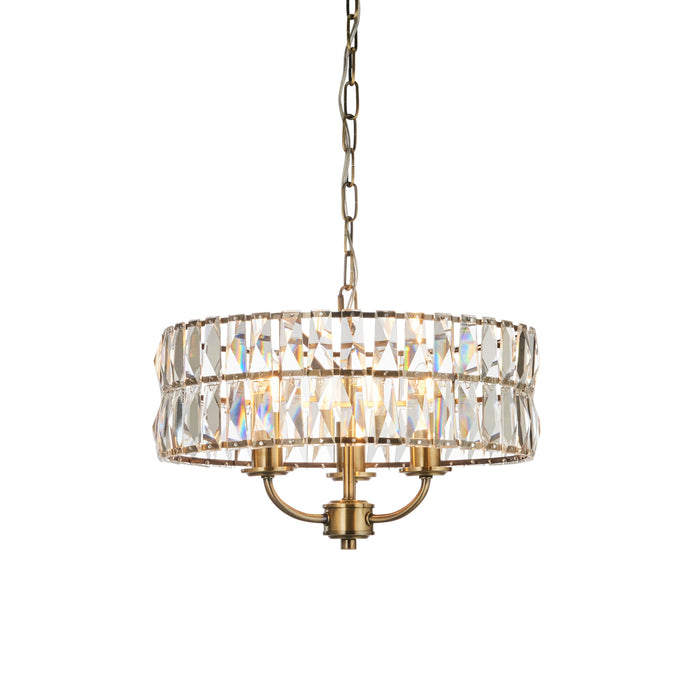 Clifton Antique Brass & Glass Ceiling Pendant Light