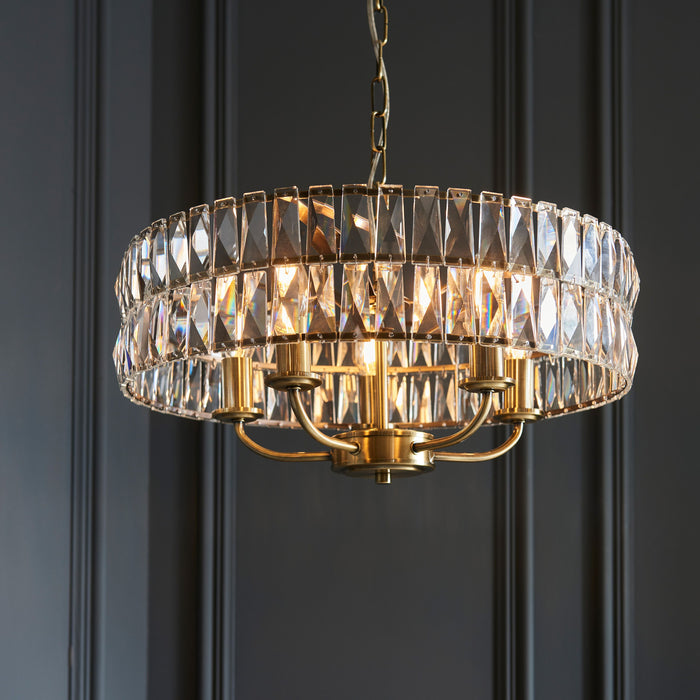 Clifton Antique Brass & Glass Ceiling Pendant Light