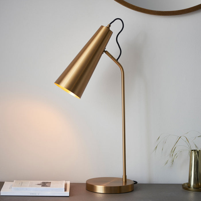 Karna Desk / Table Lamp in Antique Brass