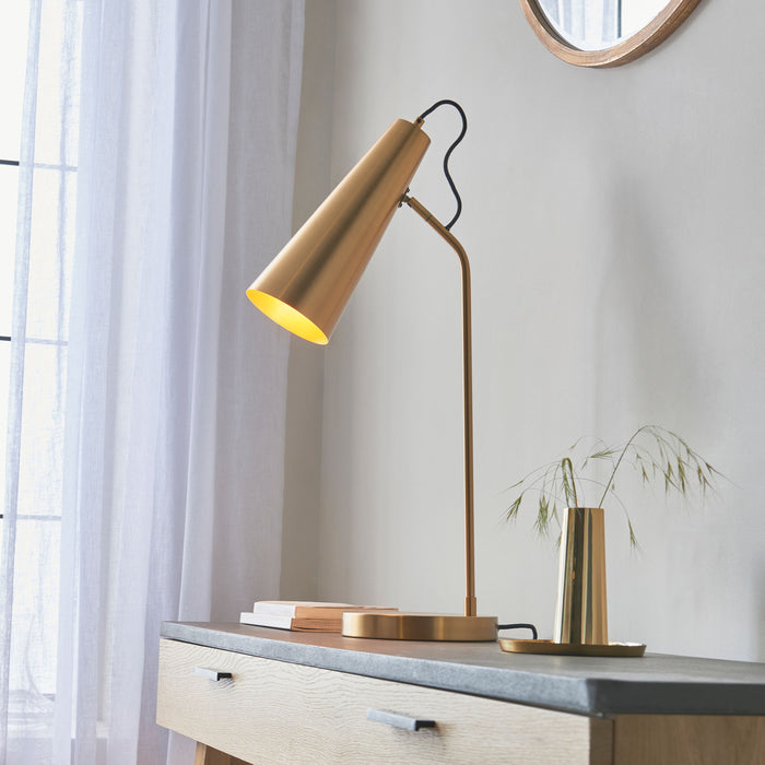 Karna Desk / Table Lamp in Antique Brass