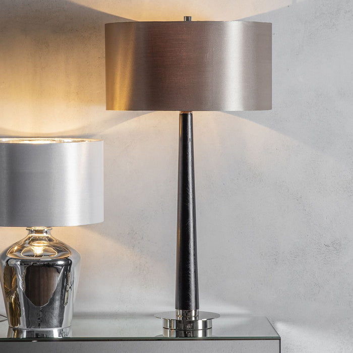 Corvina Walnut & Silver Table Lamp