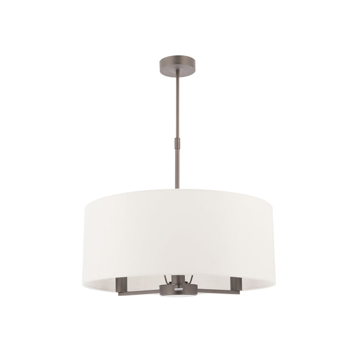 Daley Nickel Single Pendant Ceiling Light With White Shade ( Due Back In 30/10/24 )