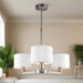 Daley Nickel 3 Pendant Ceiling Light With White Shades