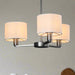 Daley Nickel 3 Pendant Ceiling Light With White Shades