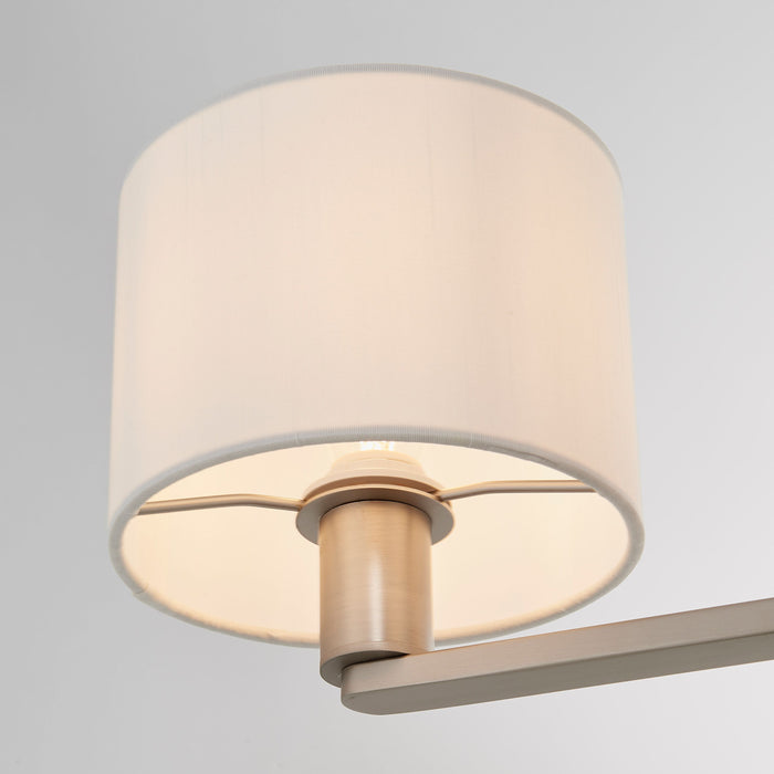 Daley Nickel 3 Pendant Ceiling Light With White Shades