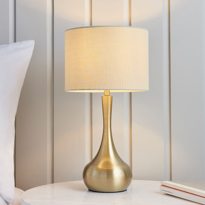 Piccadilly Table Lamp in Brass / Taupe