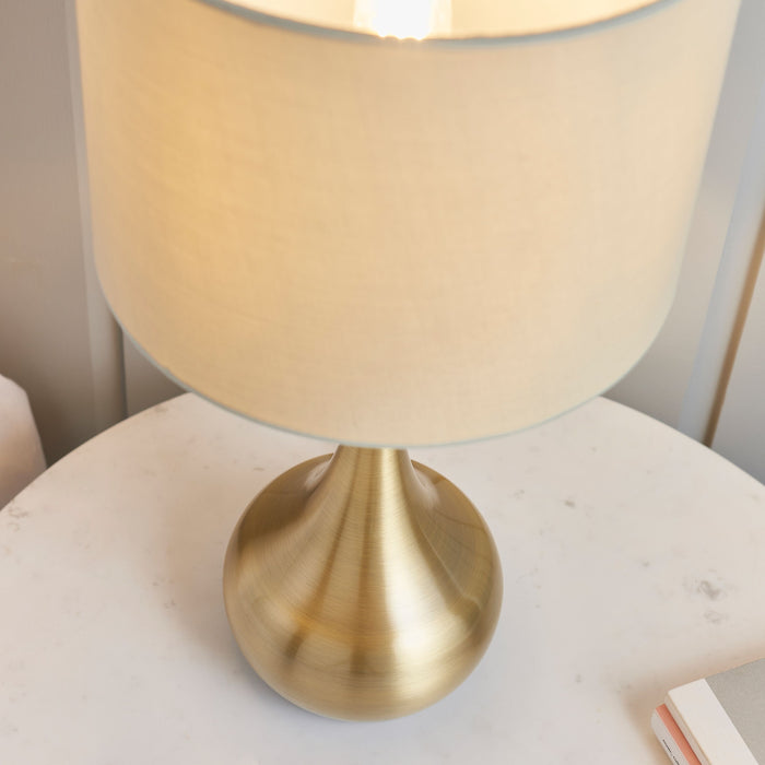 Piccadilly Table Lamp in Brass / Taupe