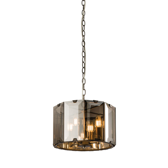 Clooney Smoked Glass & Grey Ceiling Pendant Light - Small