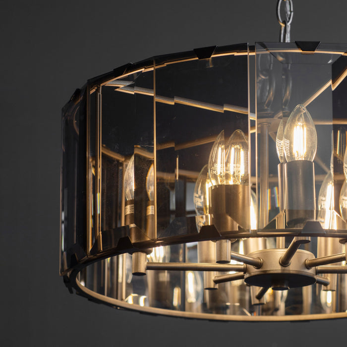 Clooney Smoked Glass & Grey Ceiling Pendant Light